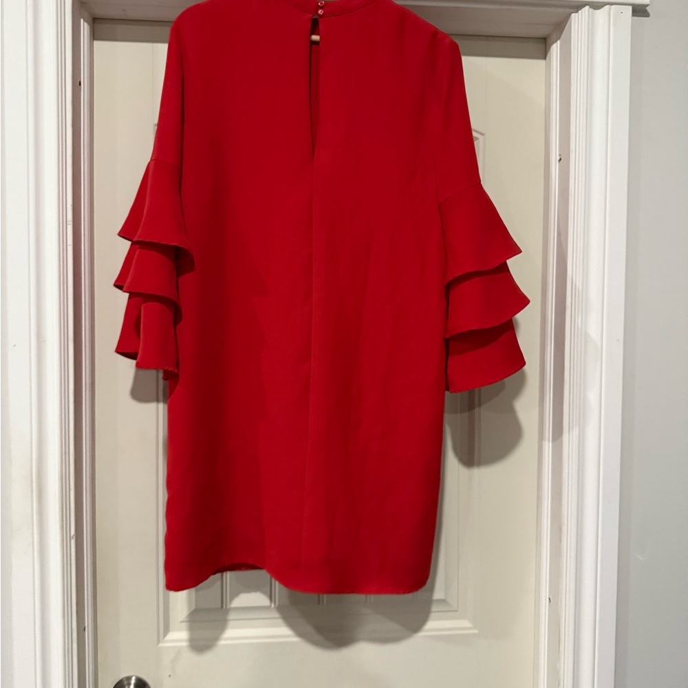 Chelsea Red Ruffle Sleeve Dress - Picture 8 of 13